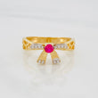 Anillo Moño 3.1g / T7 Dos Oros Amarillo Blanco 18K