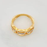 Anillo Ovalos 3.5g / T6 1/4 Dos Oros Amarillo Blanco 18K