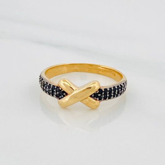 Ring X 2.55g / T6 3/4 Two-Tone Black Yellow Gold 18K