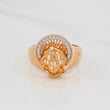 Anillo Rostro Cristo 3.8g / T6 Dos Oros Blanco Rosa 18K