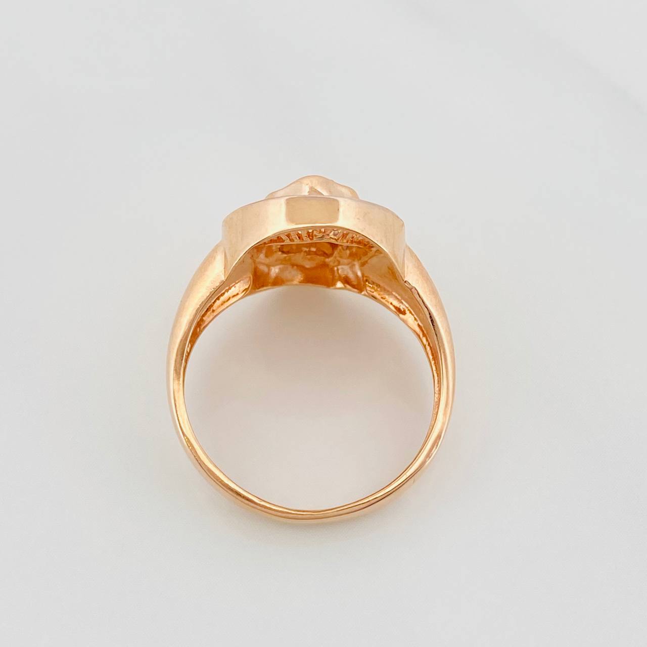 Anillo Rostro Cristo 3.8g / T6 Dos Oros Blanco Rosa 18K