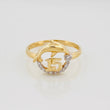 Anillo 15 's Delfín 2.15g / T6 1/4 Dos Oros Amarillo Blanco 18K
