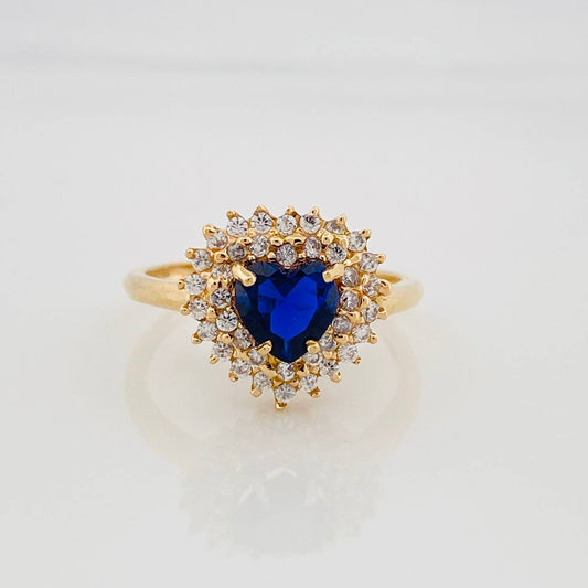 Heart Halo Ring 3.1g / T6 1/4 Yellow Gold 18K
