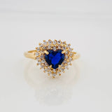 Anillo Halo Corazón 3.1g / T6 1/4 Oro Amarillo 18K