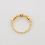 Anillo Corazones 2.05g / T6 3/4 Dos Oros Amarillo Blanco 18K