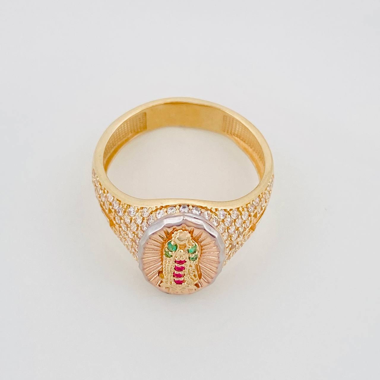 Anillo Virgen Guadalupe 4.75g / T8 Tres Oros 18K