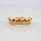 Anillo Tiara Corazones 4.2g / T6 3/4 Oro Amarillo 18K