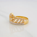Anillo Corona 3.55g / T7 Dos Oros Amarillo Blanco 18K