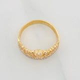 Anillo Corona 3.35g / T7 Dos Oros Amarillo Blanco 18K