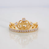Anillo Corona 15's 2.7g / T6 3/4 Dos Oros Amarillo Blanco 18K
