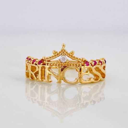 Tiara Princess Ring 2.95g / T6 1/2 Yellow Gold 18K