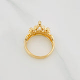 Anillo Corona 4.9g / T6 3/4 Dos Oros Amarillo Blanco 18K