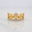 Anillo Tiara Corazones 3.4g / T6 Dos Oros Amarillo Blanco 18K