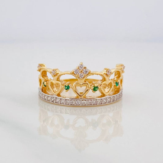 Tiara Hearts Ring 3.4g / T6 Two-Tone Yellow White Gold 18K