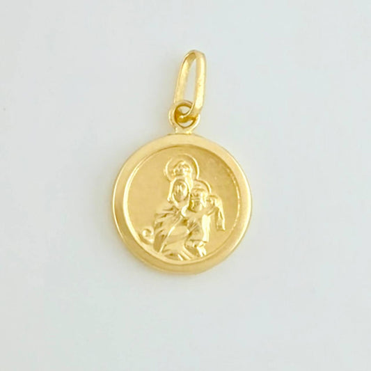 Dije Virgen del Carmen Mate 0.6g / 3/4 in Oro Amarillo 18K