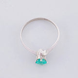 Anillo Rombo Esmeralda 15 Pts 1 g / T6 1/2 Plata 950