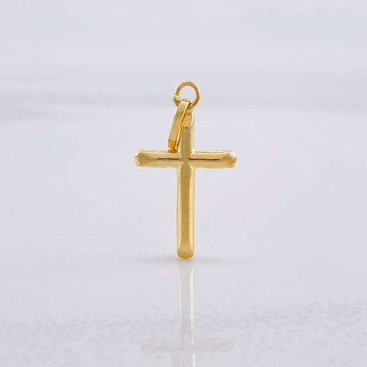 Dije Cruz Puntas Planas 0.3g / 3/4 in Oro Amarillo 18K