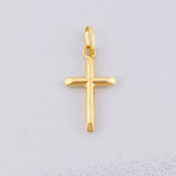 Pendant Flat-Tipped Cross 0.3g / 3/4 in 18K Yellow Gold