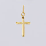 Pendant Flat-Tipped Cross 0.3g / 3/4 in 18K Yellow Gold