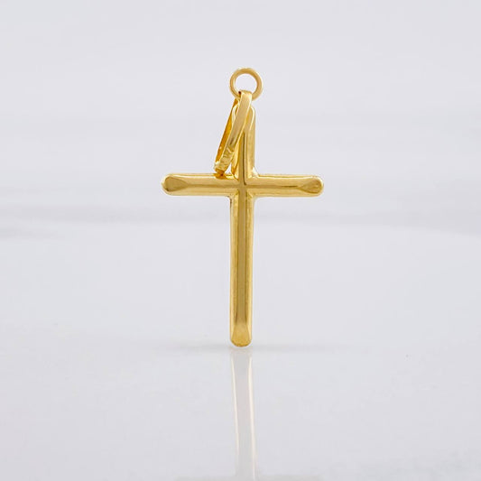 Dije Cruz Puntas Planas 0.7g / 1 1/2 in Oro Amarillo 18K