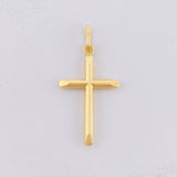 Dije Cruz Puntas Planas 0.75g / 1 1/2 in Oro Amarillo 18K