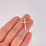 Dije Cruz Puntas Planas 0.7g / 1 1/4 in Oro Amarillo 18K