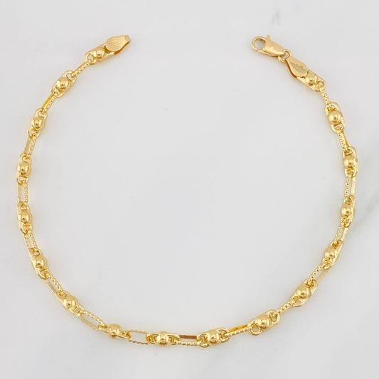 Pulso Rustico Burbuja 4.1g / 8 1/2 in / 3.3mm Oro Amarillo 18K
