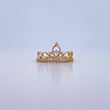 Crown Ring 2.35gr / T6 3/4 / White Zircons 18K Yellow Gold &