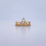 Crown Ring 2.35gr / T6 3/4 / White Zircons 18K Yellow Gold &