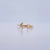 Star Moon Hug Ring 1.55gr / Size 5 1/2 / White Zircons 18K Yellow Gold &