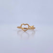 Heart Silhouette Ring 1.25gr / Size 6 1/4 / Smooth 18K Yellow Gold &