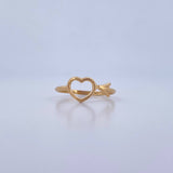 Heart Silhouette Ring 1.25gr / Size 6 1/4 / Smooth 18K Yellow Gold &