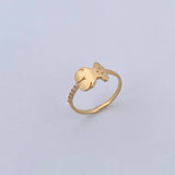 Bear Ring Ts 1.35gr / Size 5 3/4 / White Zircons 18K Yellow Gold &