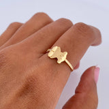 Bear Ring Ts 1.45gr / T6 1/4 / White Zircons 18K Yellow Gold &