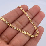Pulso Escalera Plana 3.8gr / 19cm / 2.5mm Dimantado Tres Oros +3 18K &