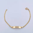 Pulso Escalera 2gr / 15.4cm / 2mm Placa Rectangular Curva Oro Amarillo +3 18K &