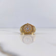 Chrono Tempo Ring 7.1gr / Size 9 1/2 / White Zircons 18K Yellow Gold $