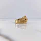 Chrono Tempo Ring 7.1gr / Size 9 1/2 / White Zircons 18K Yellow Gold $