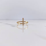 Cross Ring 1.4gr / T7 / White Zircons 18K Yellow Gold $