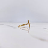 Cross Ring 1.4gr / T7 / White Zircons 18K Yellow Gold $