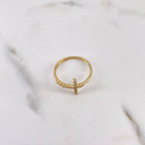Cross Ring 1.4gr / T7 / White Zircons 18K Yellow Gold $