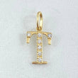 Dije Letra T 0.7gr / 3/4 in / Oro Amarillo 18K *