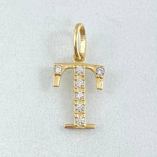 Dije Letra T 0.7gr / 3/4 in / Oro Amarillo 18K *