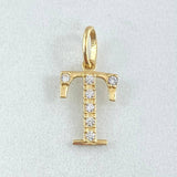 Dije Letra T 0.7gr / 3/4 in / Oro Amarillo 18K *