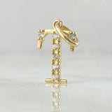 Dije Letra T 0.7gr / 3/4 in / Oro Amarillo 18K *