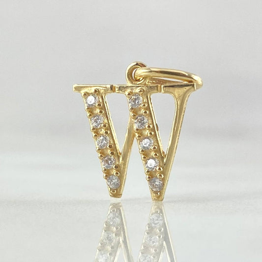 Dije Letra W Silueta 1.05gr / 2cm / Oro 18K