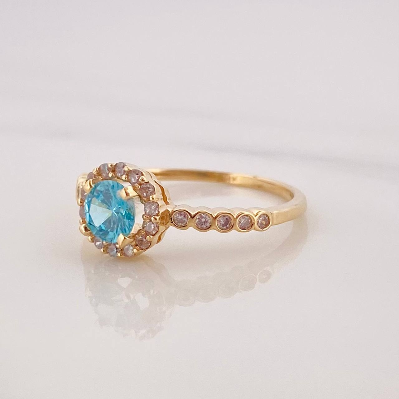 Anillo Halo Churumbela 2.1g / T6 1/2 Oro Amarillo 18K