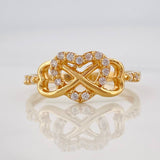 Anillo Corazon Infinito 2.3g / T7 1/2 Oro Amarillo 18K
