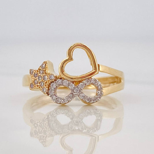Ring Figures 2.75g / T5 3/4 Two Golds Yellow White 18K