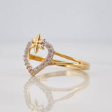 Anillo Corazon Flor 2.15g / T7 1/2 Oro Amarillo 18K